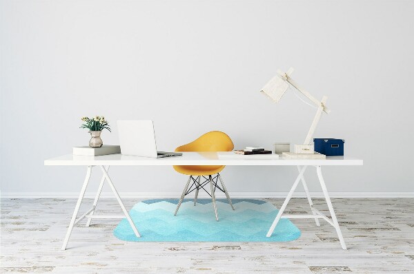Tapis pour chaise de bureau Zigzags bleu