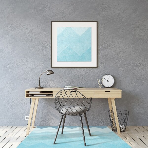 Tapis pour chaise de bureau Zigzags bleu