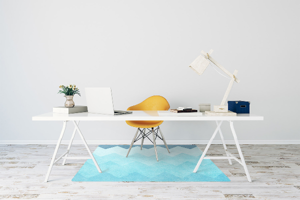 Tapis pour chaise de bureau Zigzags bleu