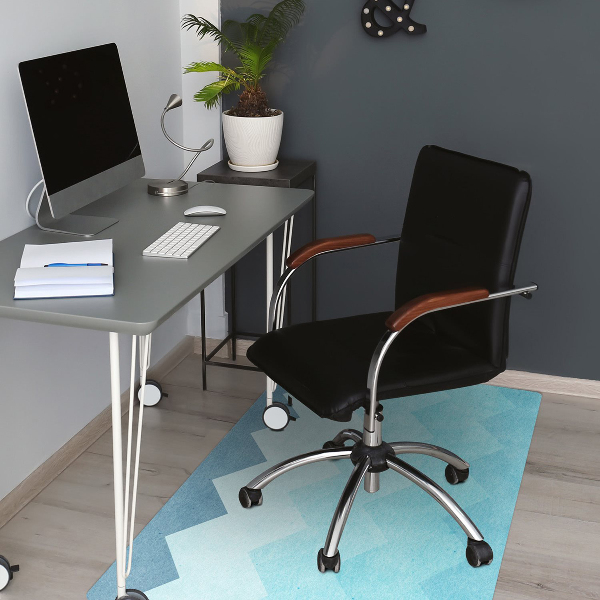 Tapis pour chaise de bureau Zigzags bleu