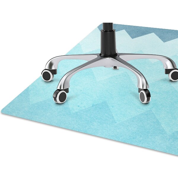 Tapis pour chaise de bureau Zigzags bleu