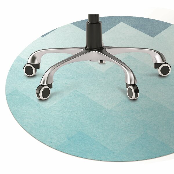 Tapis pour chaise de bureau Zigzags bleu