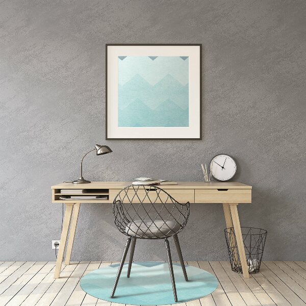 Tapis pour chaise de bureau Zigzags bleu