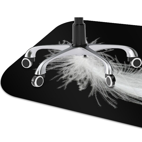 Tapis bureau plume blanche