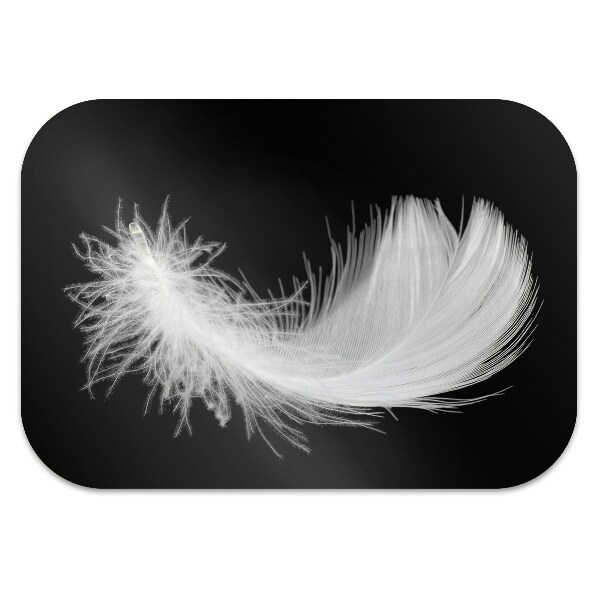 Tapis bureau plume blanche