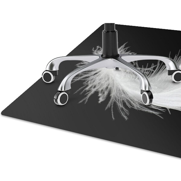 Tapis bureau plume blanche