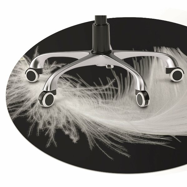 Tapis bureau plume blanche