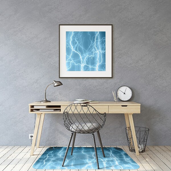 Tapis pour chaise de bureau Lightning bleu