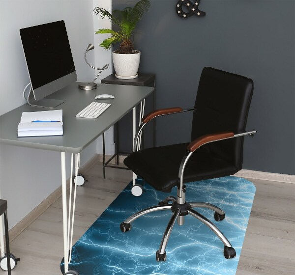Tapis pour chaise de bureau Lightning bleu
