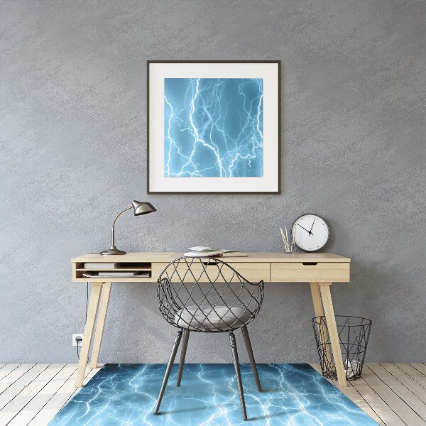 Tapis pour chaise de bureau Lightning bleu