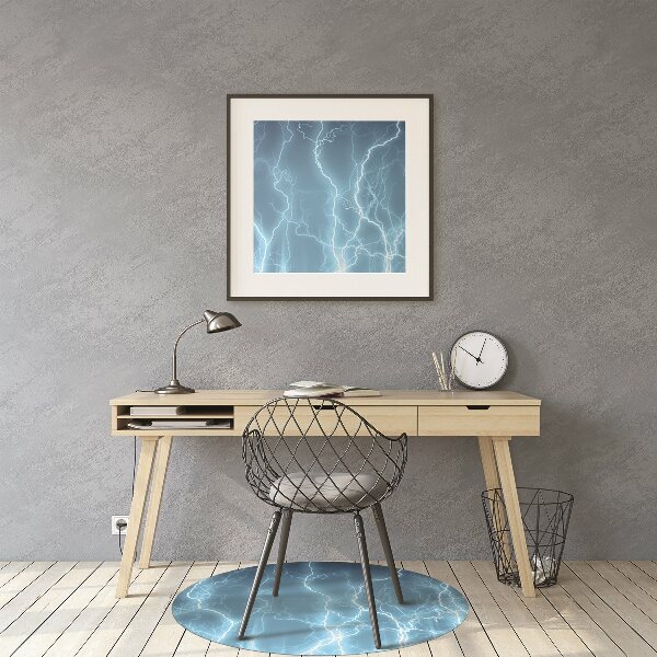 Tapis pour chaise de bureau Lightning bleu
