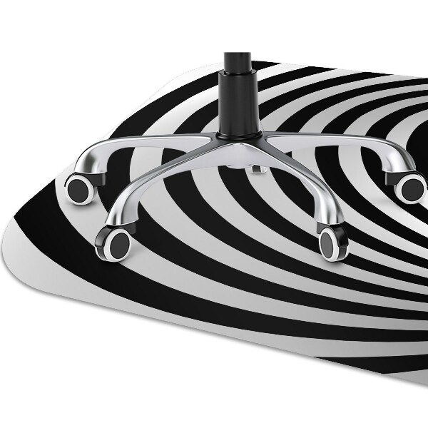 Tapis protège sol Tourbillon noir et blanc