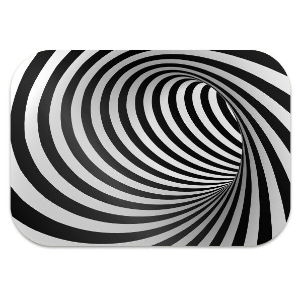 Tapis protège sol Tourbillon noir et blanc