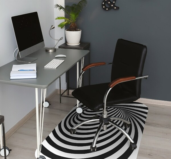 Tapis protège sol Tourbillon noir et blanc