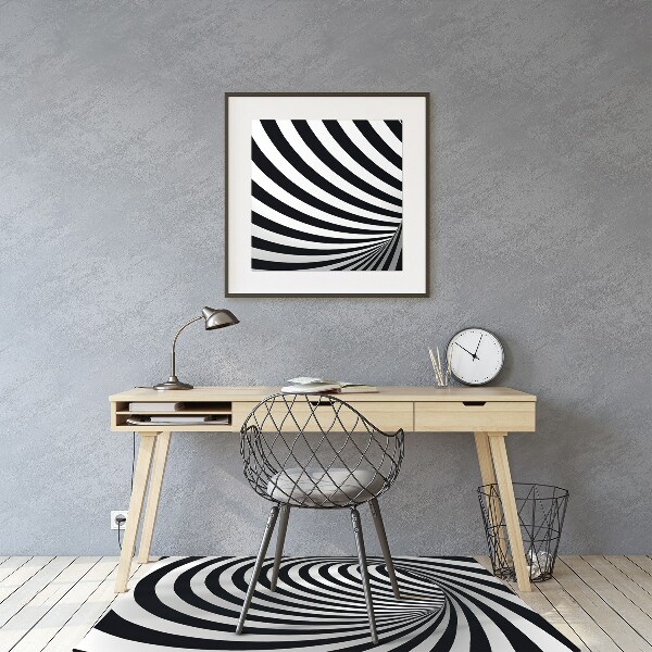 Tapis protège sol Tourbillon noir et blanc