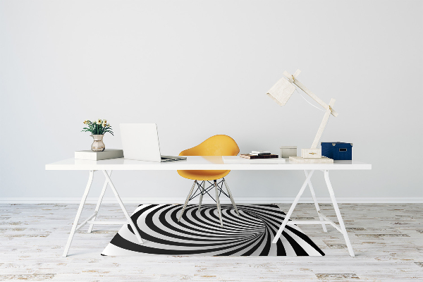 Tapis protège sol Tourbillon noir et blanc