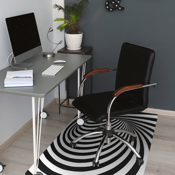 Tapis protège sol Tourbillon noir et blanc