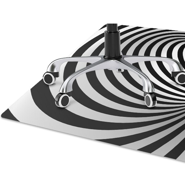 Tapis protège sol Tourbillon noir et blanc