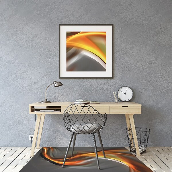 Tapis de protection de sol Abstraction orange