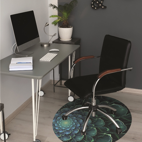Tapis bureau Fleur verte
