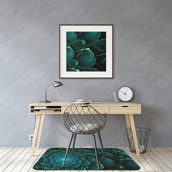 Tapis bureau Fleur verte