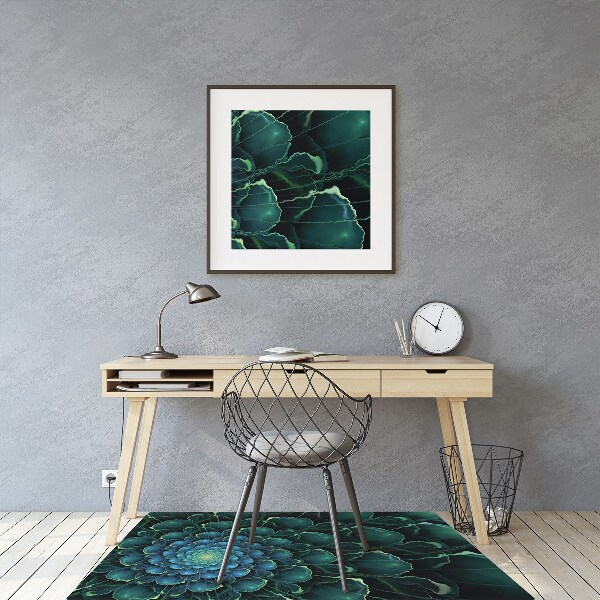 Tapis bureau Fleur verte