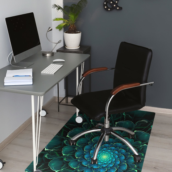 Tapis bureau Fleur verte