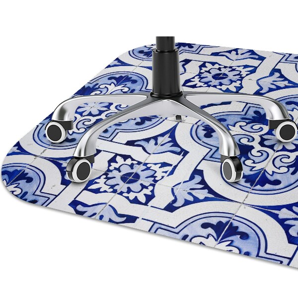 Tapis pour chaise de bureau Tuiles bleues