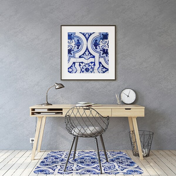 Tapis pour chaise de bureau Tuiles bleues