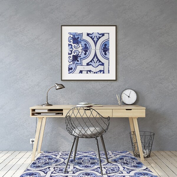 Tapis pour chaise de bureau Tuiles bleues