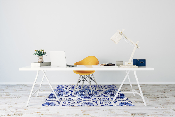 Tapis pour chaise de bureau Tuiles bleues