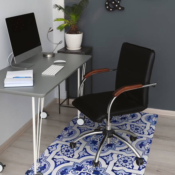 Tapis pour chaise de bureau Tuiles bleues