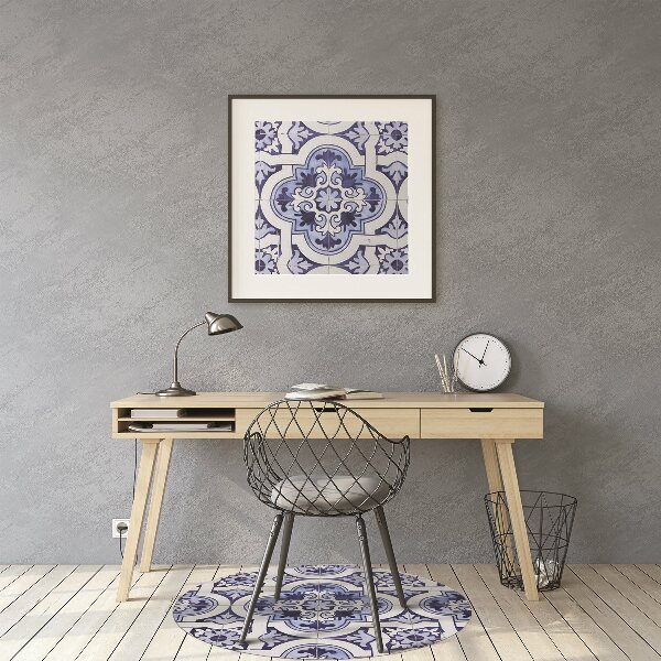 Tapis pour chaise de bureau Tuiles bleues