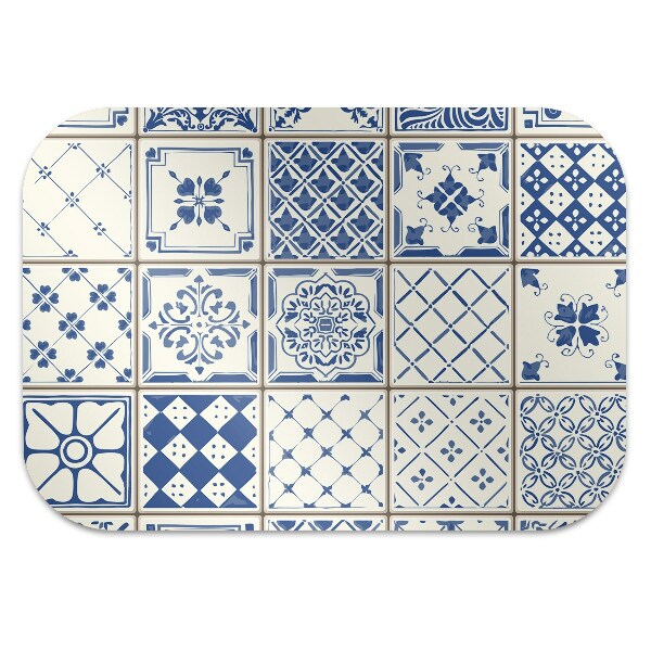 Tapis pour chaise de bureau Tuiles bleues