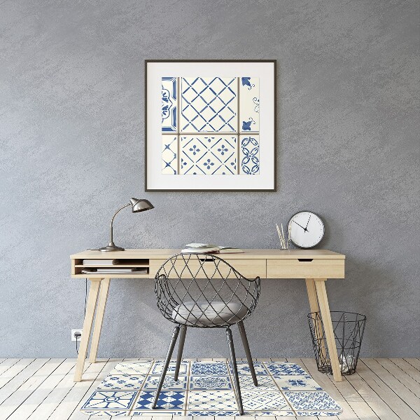 Tapis pour chaise de bureau Tuiles bleues