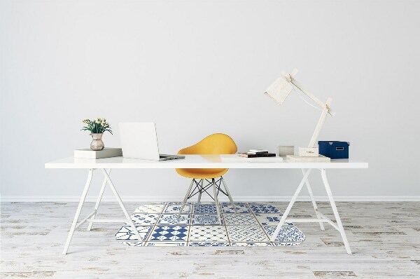 Tapis pour chaise de bureau Tuiles bleues