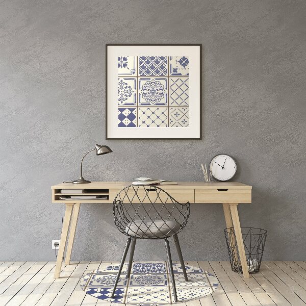 Tapis pour chaise de bureau Tuiles bleues