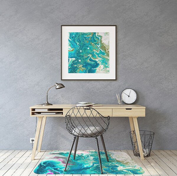 Tapis pour chaise de bureau Abstraction verte