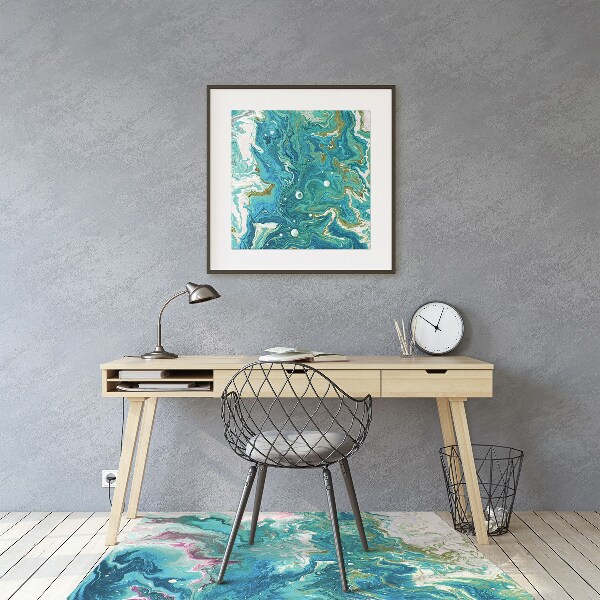 Tapis pour chaise de bureau Abstraction verte
