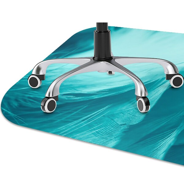 Tapis protège sol Plumes bleues