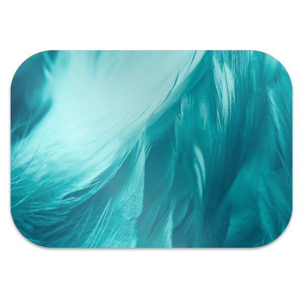 Tapis protège sol Plumes bleues