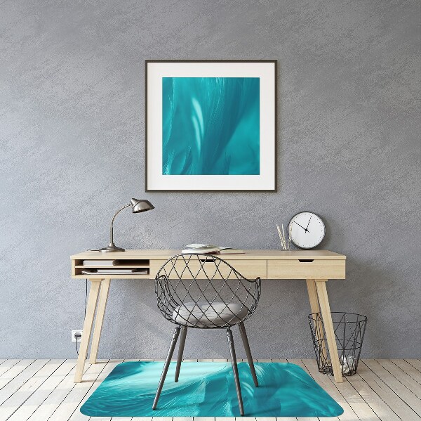 Tapis protège sol Plumes bleues