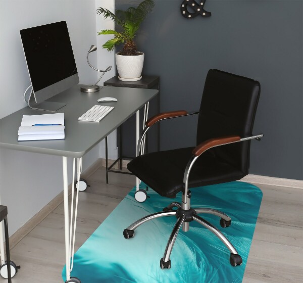 Tapis protège sol Plumes bleues