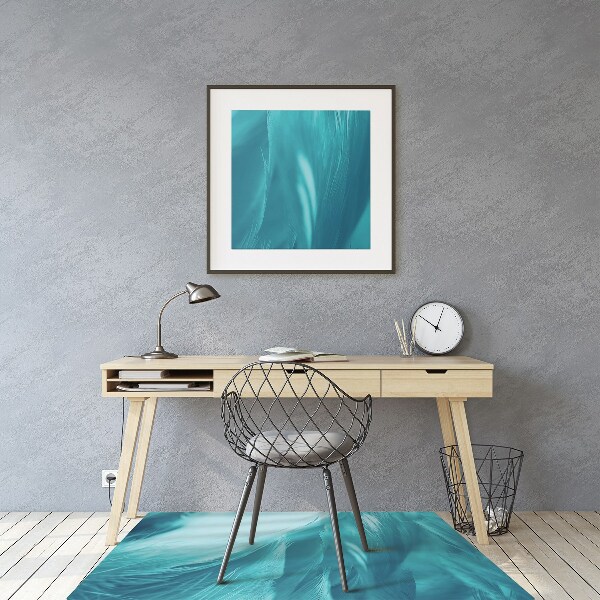Tapis protège sol Plumes bleues