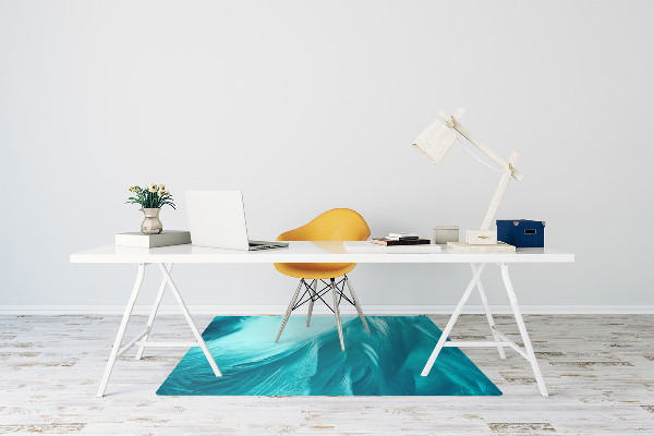 Tapis protège sol Plumes bleues