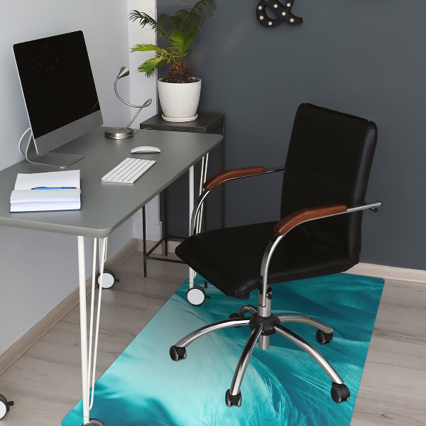 Tapis protège sol Plumes bleues