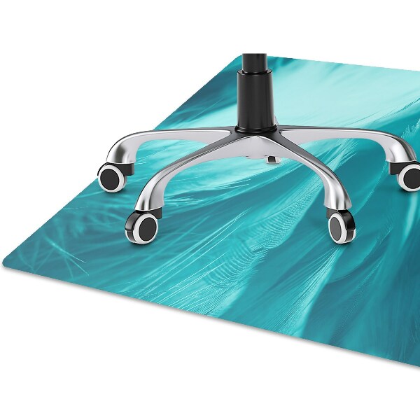 Tapis protège sol Plumes bleues