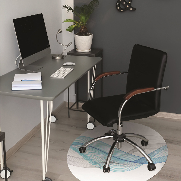 Tapis fauteuil bureau Rayures bleu-gris