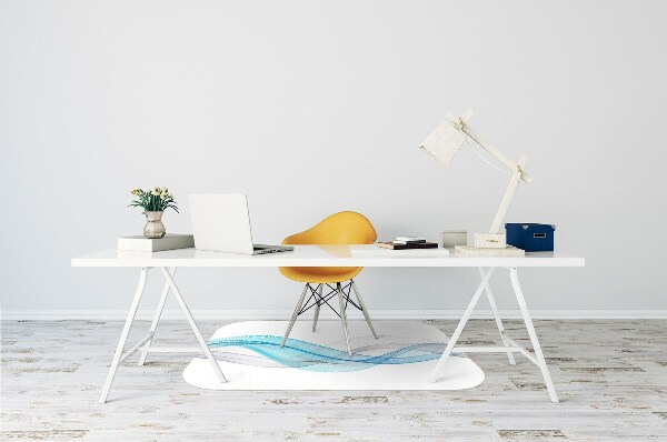 Tapis fauteuil bureau Rayures bleu-gris