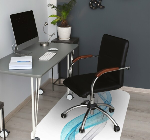 Tapis fauteuil bureau Rayures bleu-gris